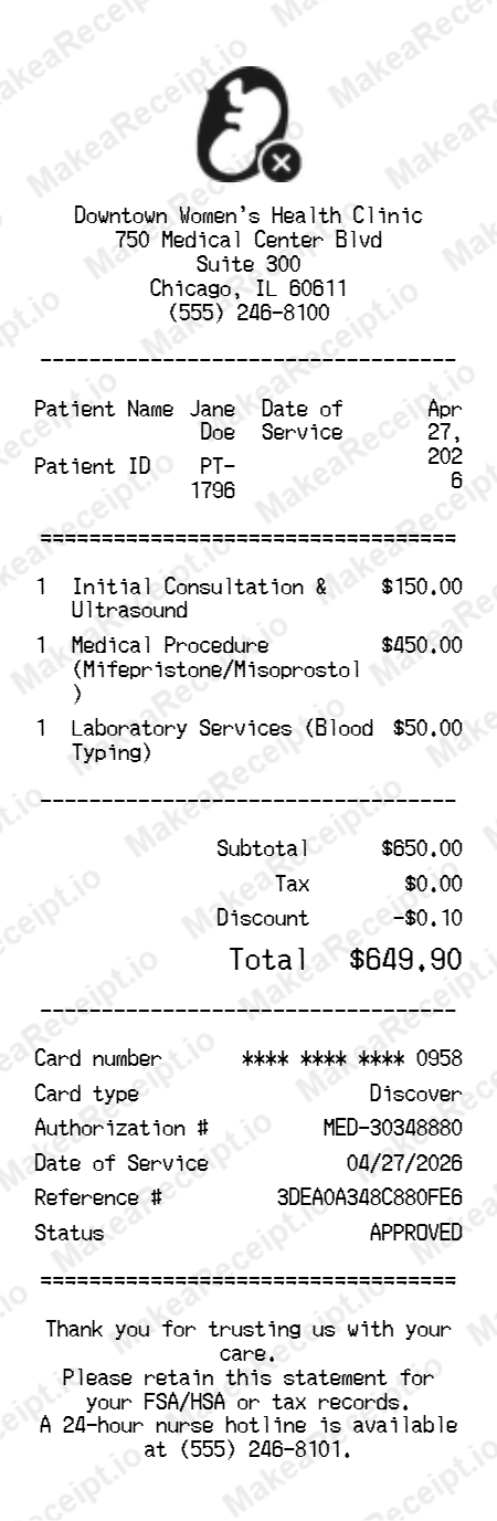 Abortion Receipt