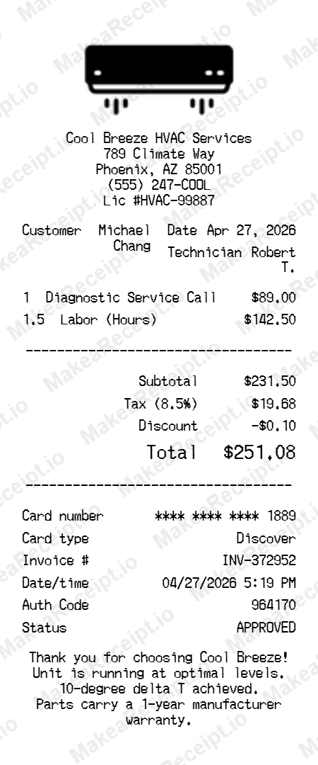 AC Receipt