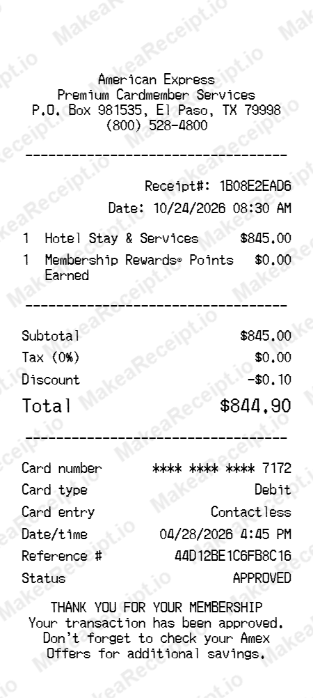 Amex Receipt