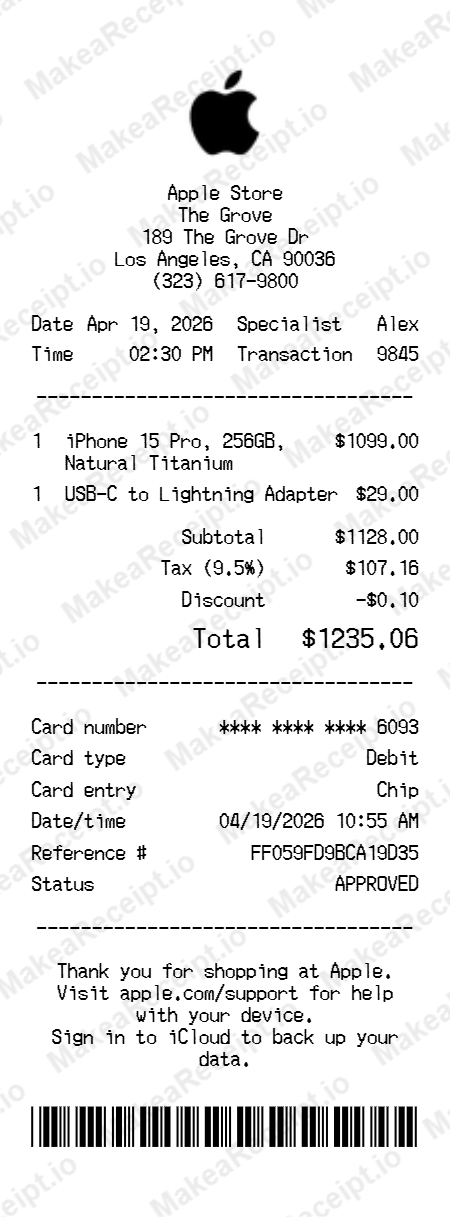 Apple Receipt