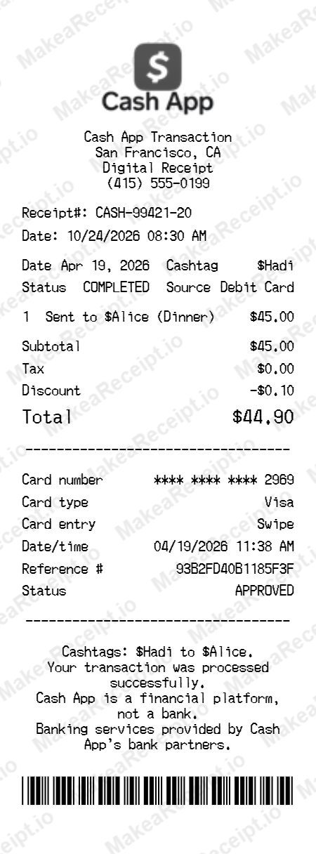 Cash App Receipt
