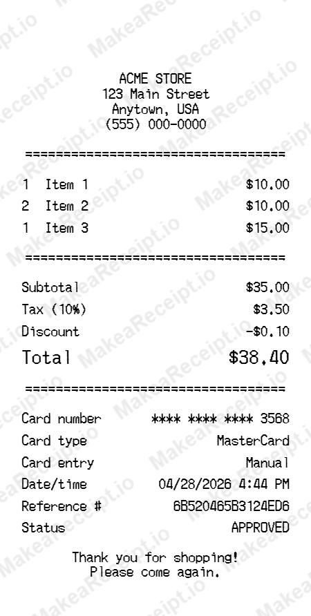 Clipart Receipt
