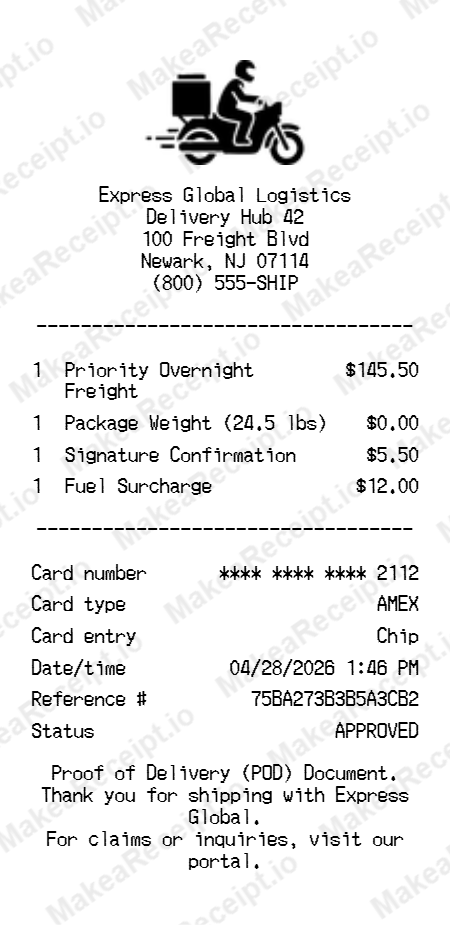 Delivery Receipt