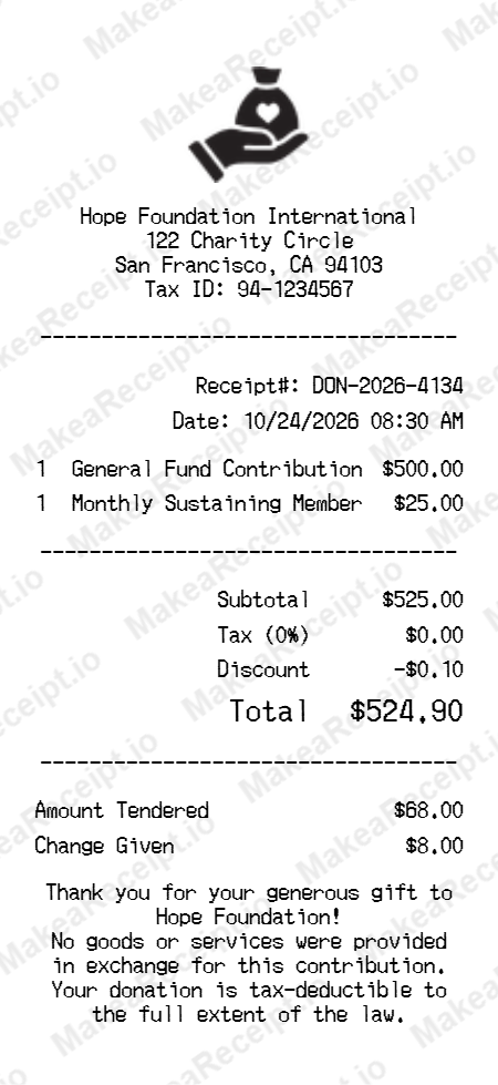 Donation Receipt
