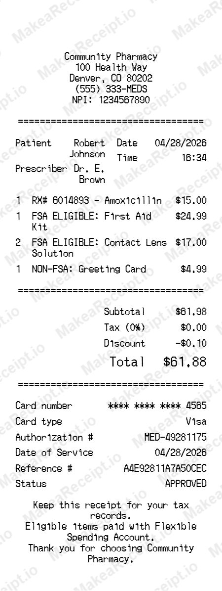 FSA Receipt