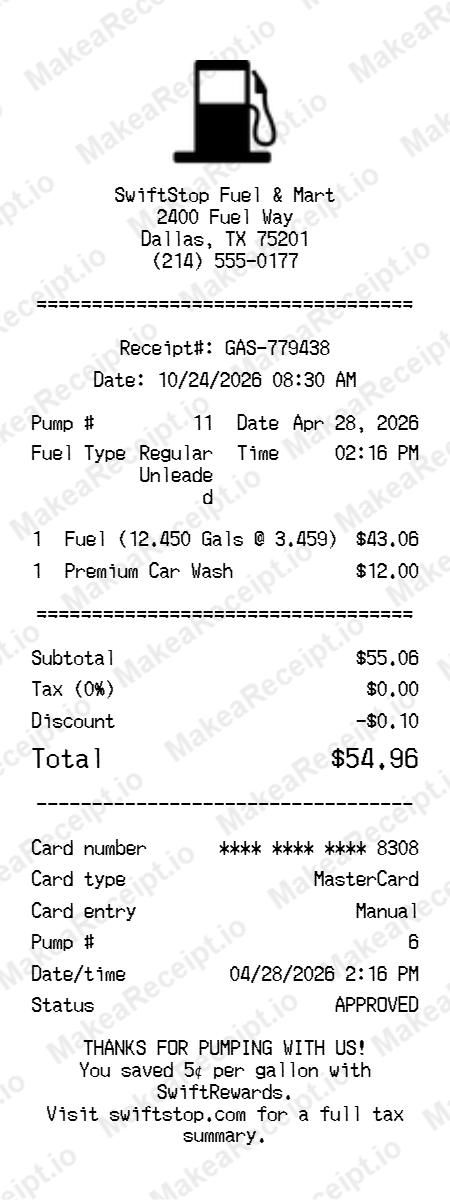 Gas Receipt