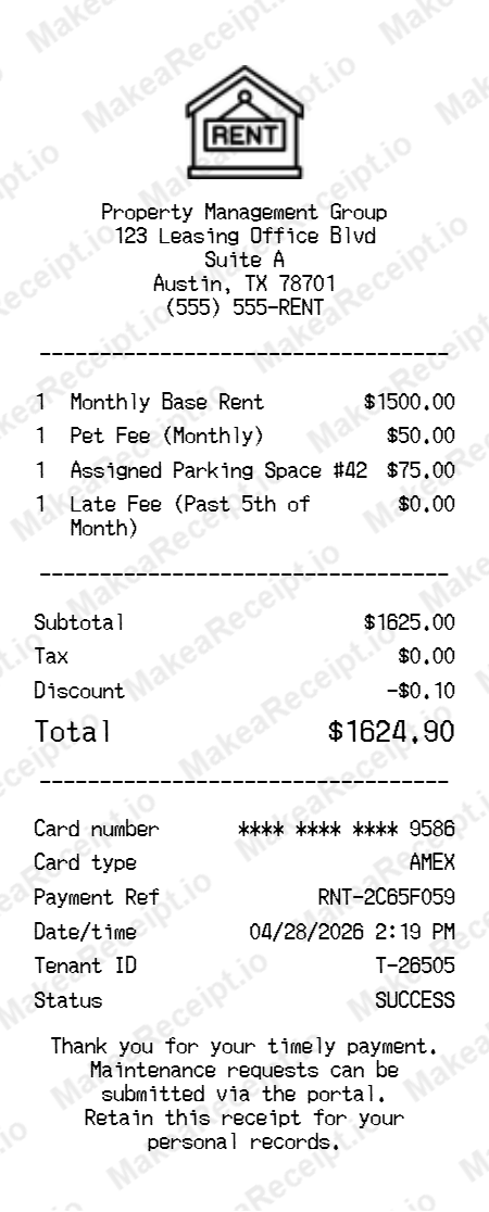 House Rent Receipt