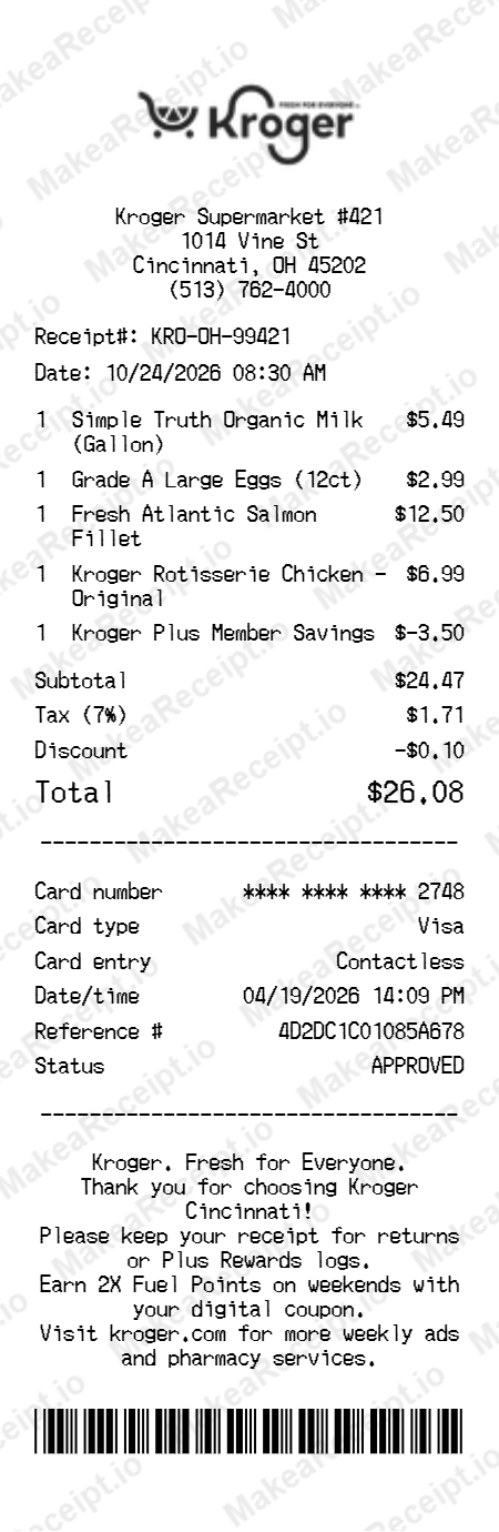 Kroger Receipt