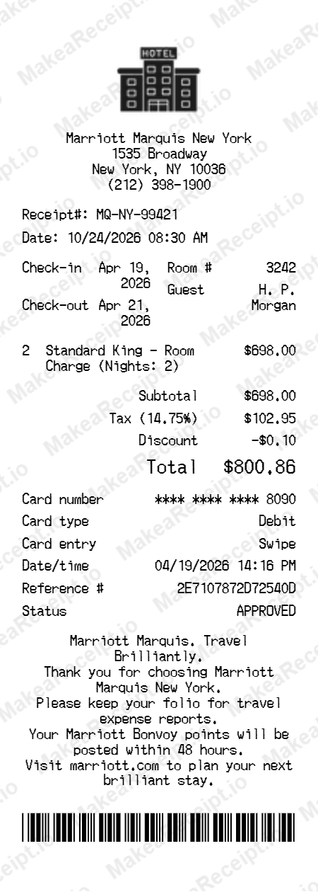 Marriott Receipt