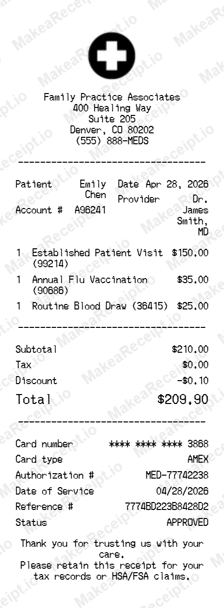 Medical Receipt