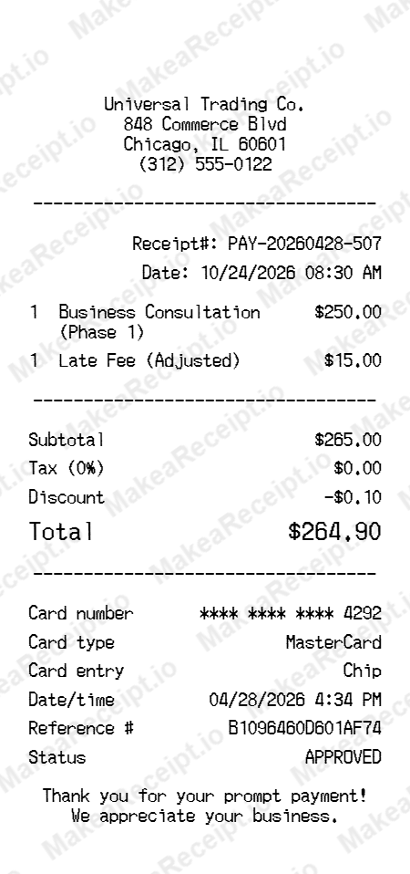 Payment Receipt