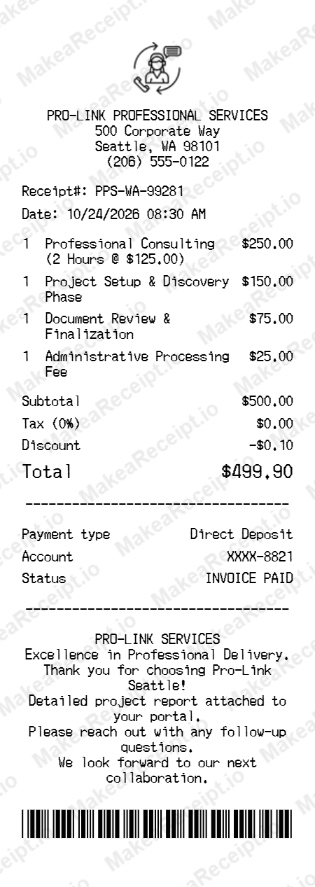 Service Receipt