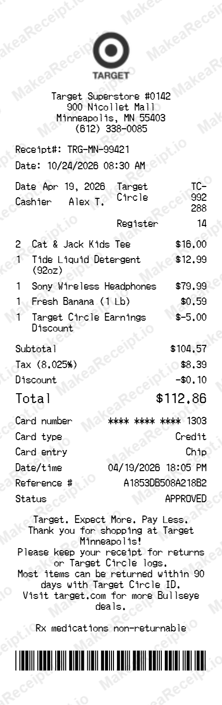 Target Receipt