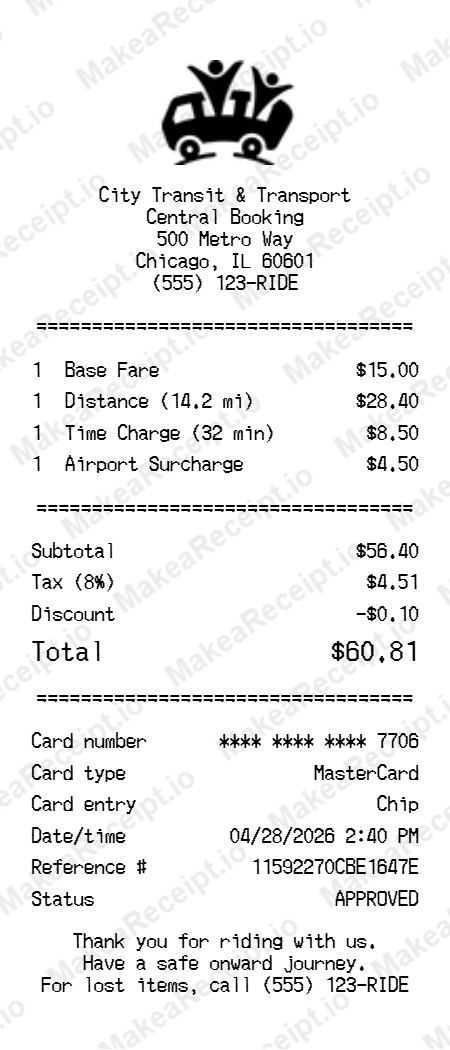 Trip Receipt