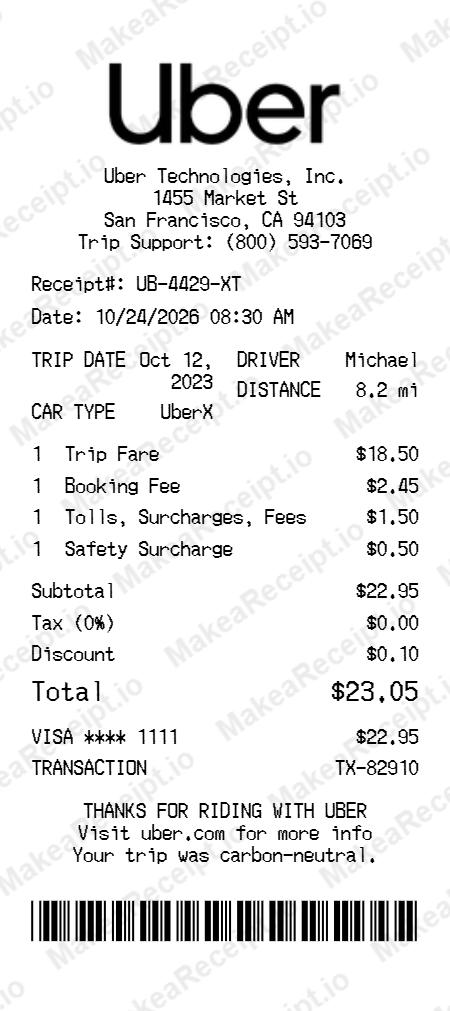 Uber Receipt