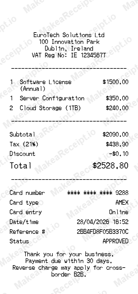 VAT Receipt