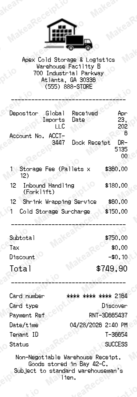 Warehouse Receipt